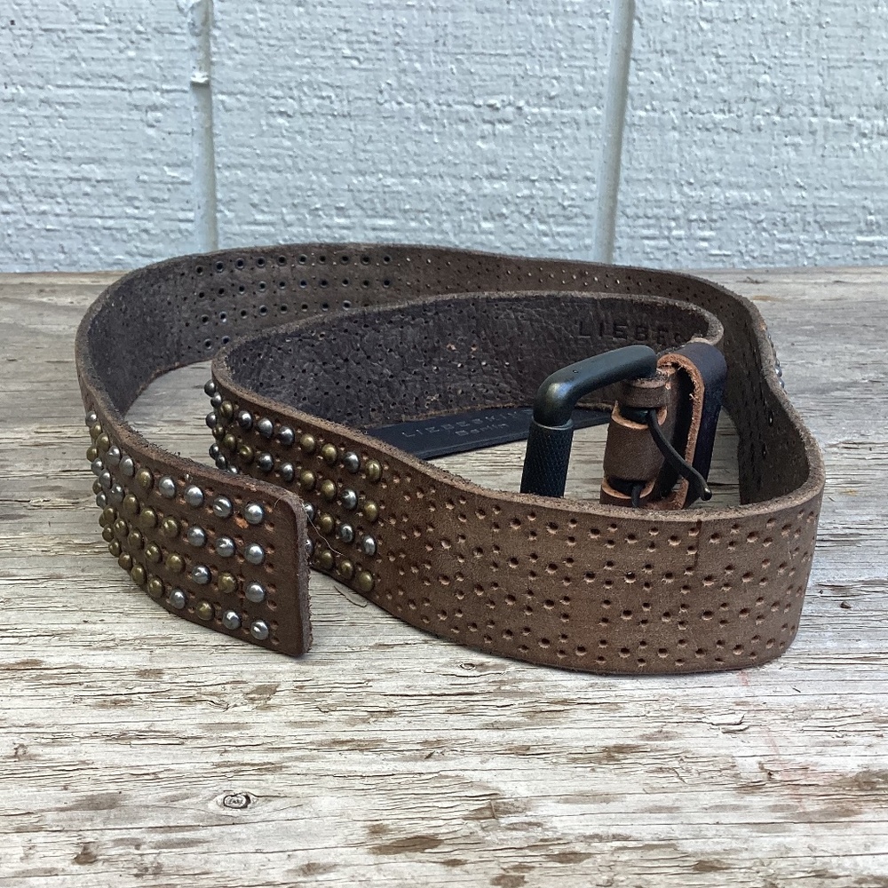 Anthropologie Liebeskind leather studded BELT LKB208 - Picture 3 of 4